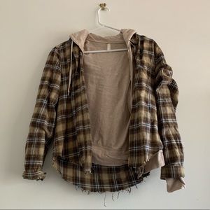 Flannel with hoodie liner